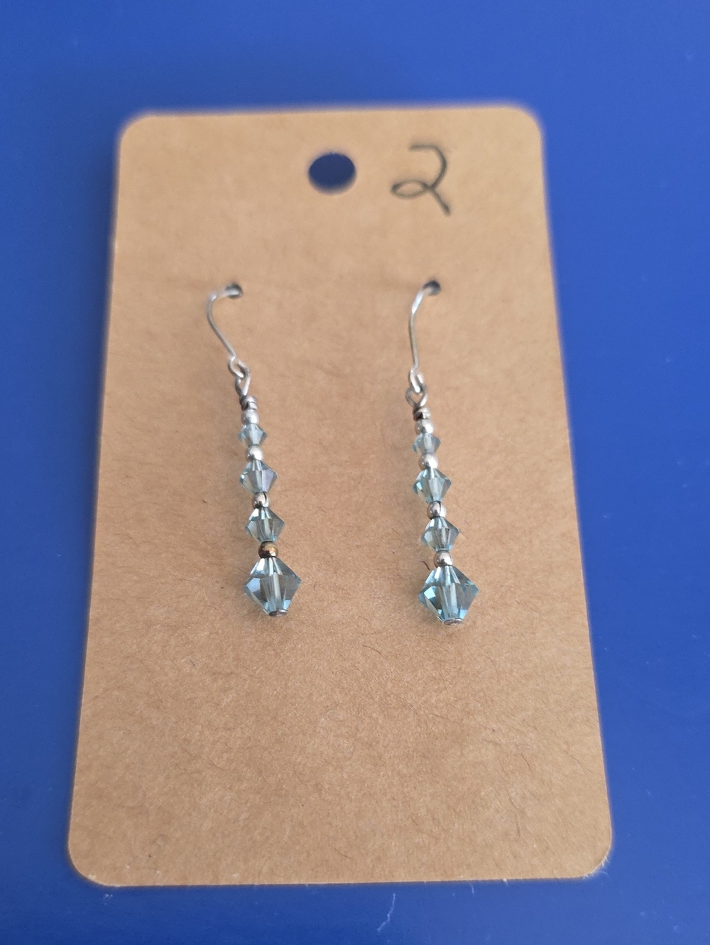 Elegant Light Blue Crystal Drop Earrings - Women Jewelry